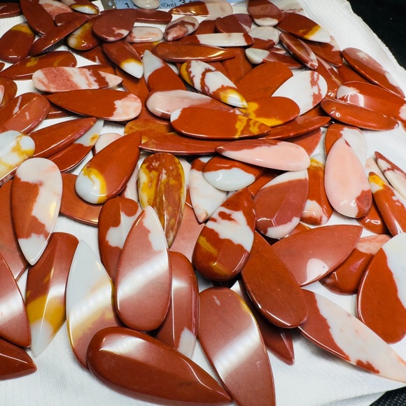 Large lot of large natural Jasper cabachon gemstones for jewelry making - Picture 5 of 5